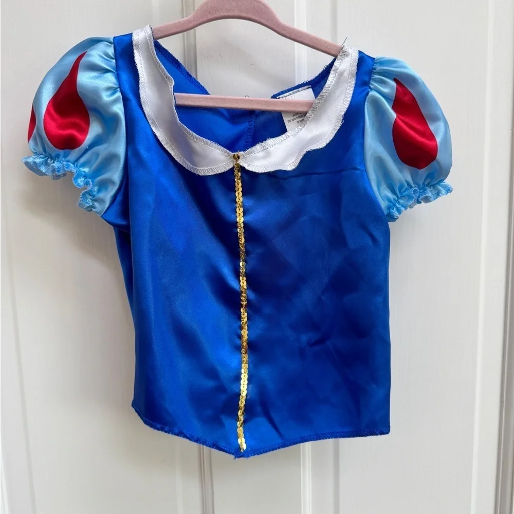 NWOT Disney Girls Size 4 - 6 Blue and Red Snow White Princess Costume Top Shirt